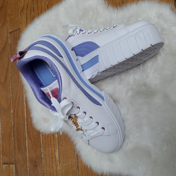 Puma Lavendar Mayze Platform Leather Sneakers Size W 10 - Picture 11 of 11